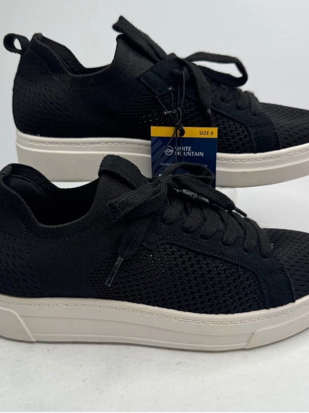 White Mountain Women’s Black Knit Platform Sneaker, Size 8 - NWT
